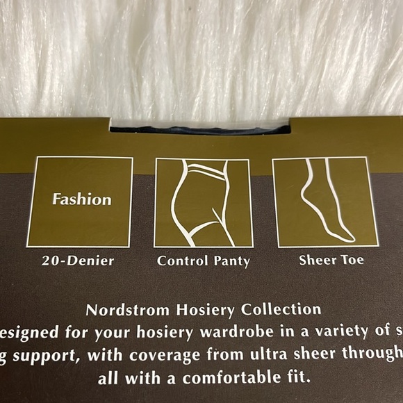 Nordstrom Fashion Vintage Faux Stringer Control Pantyhose Sheer Toe Black Size B - Picture 7 of 13